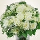Bouquet di Rose, roselline, gypsophila e verde decorativo